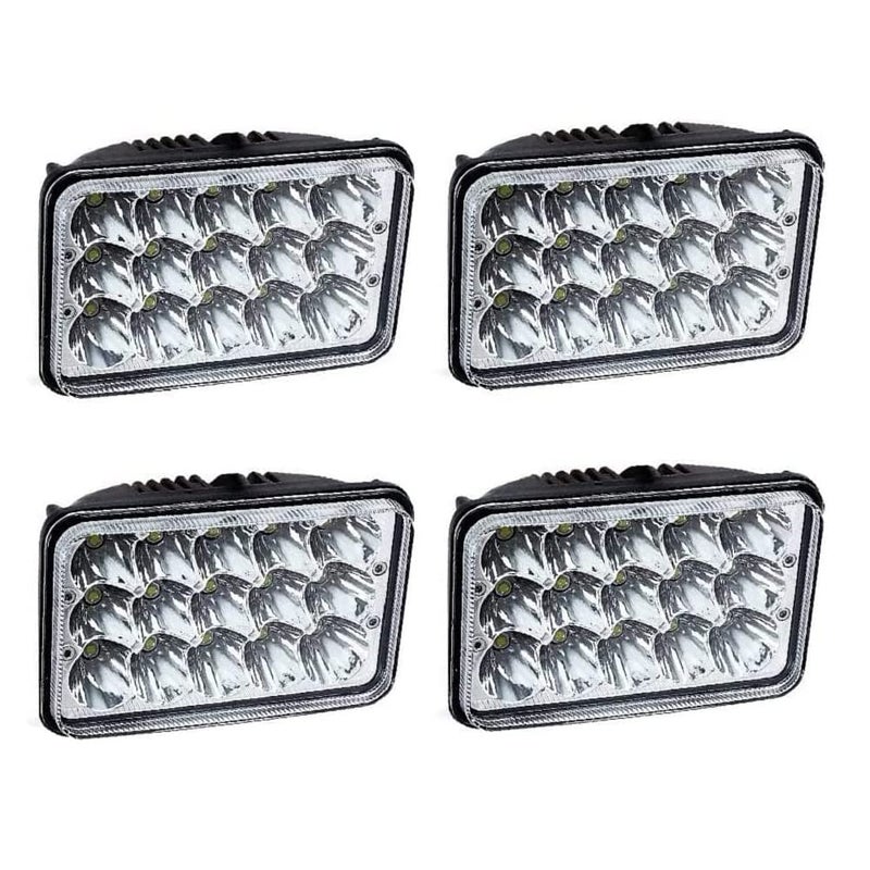 AMUNIESUN DOT Approved 4PCS 4X6 LED Headlights for Peterbilt 378 357 379 386 340 365 384 (Fits Truck with 4 headlights) H4651 H4642 H4652 H4656 H4666 H4668 H6545 Sealed Beam H4 Plug - Image 1